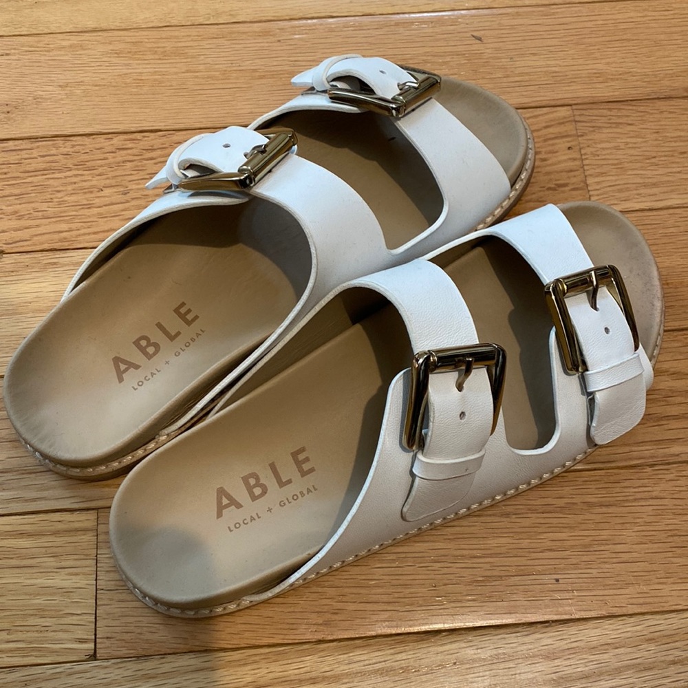 Able Leather Slide Sandals
